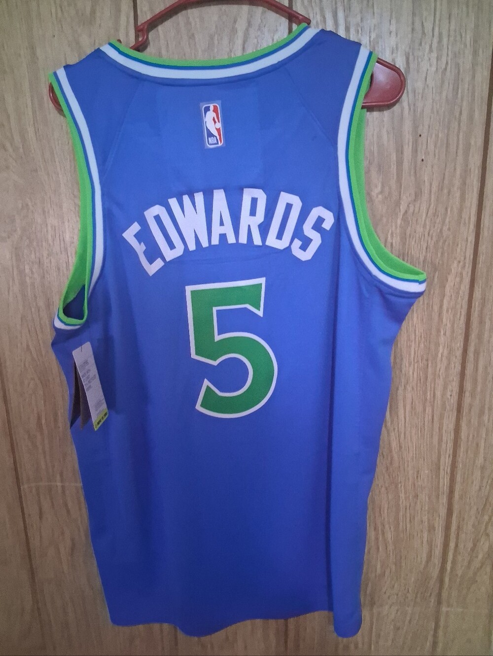 Sports Card With Anthony Edwards Minnesota Timberwolves Icon Large Jersey